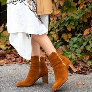 Sarah Flint size 38 8 Tan Cognac Suede Perfect Ankle Boots